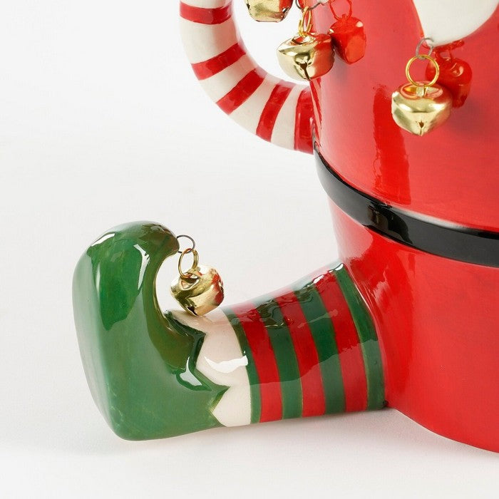 Vaso natalizio con campanellini a forma di elfo