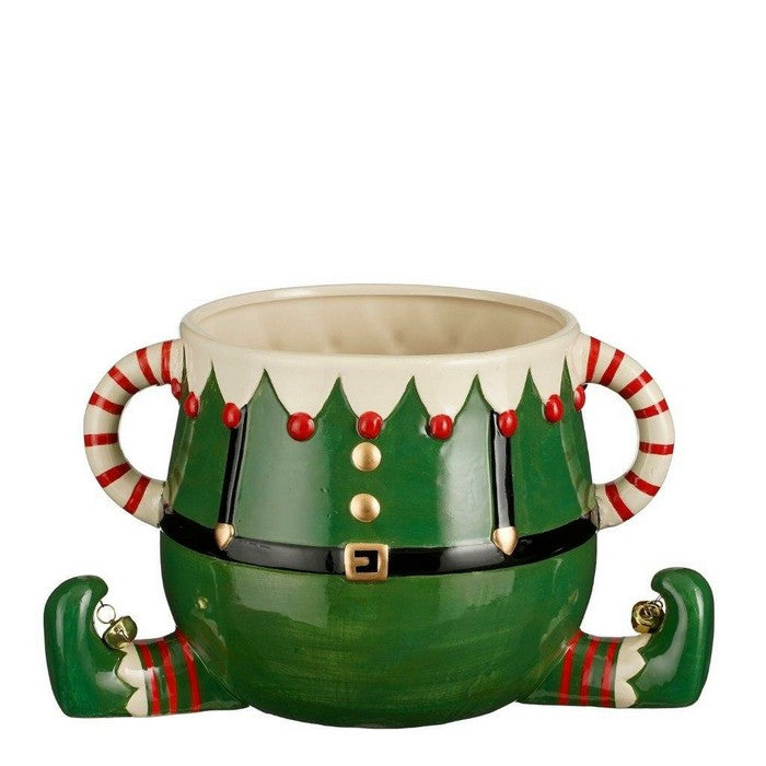 Vaso natalizio con campanellini a forma di elfo