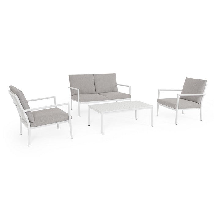 Set da giardino con divano, tavolino e 2 poltone in alluminio - Konnor - BIZZOTTO - 64761696813434