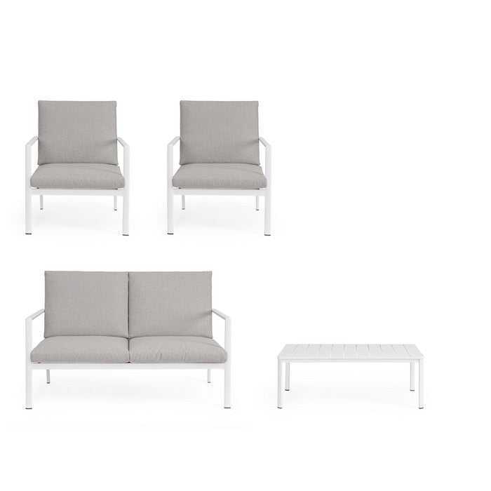 Set da giardino con divano, tavolino e 2 poltone in alluminio - Konnor - BIZZOTTO - 64761698517370