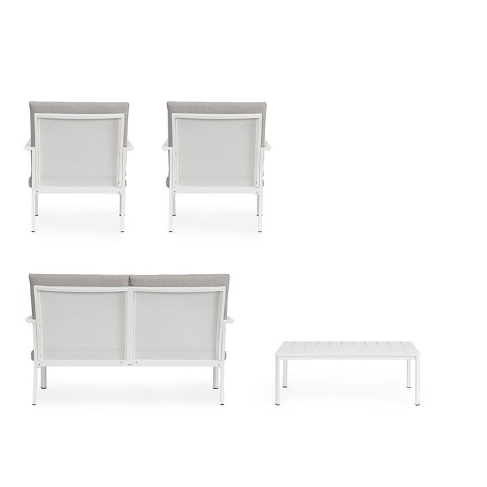 Set da giardino con divano, tavolino e 2 poltone in alluminio - Konnor - BIZZOTTO - 64761699139962