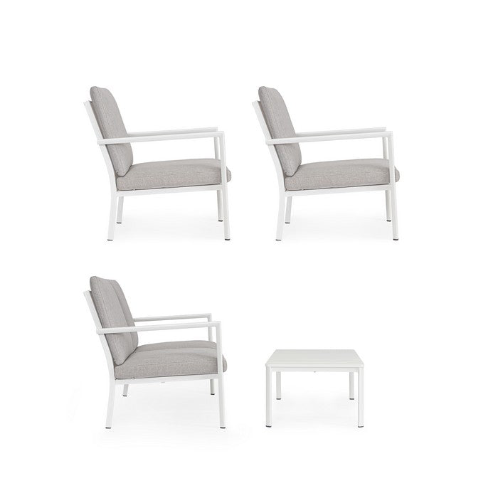 Set da giardino con divano, tavolino e 2 poltone in alluminio - Konnor - BIZZOTTO - 64761699205498
