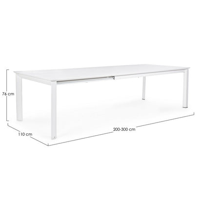 Tavolo allungabile da giardino in alluminio 200-300x110 cm - Konnor