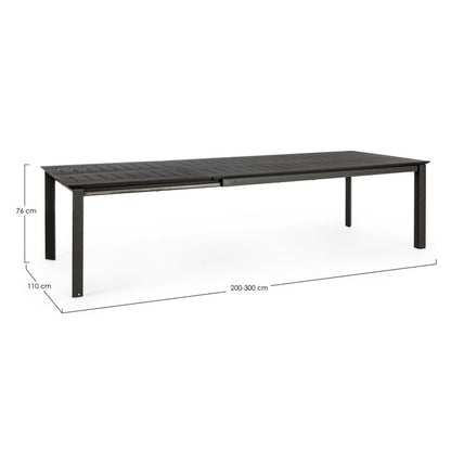 Tavolo allungabile da giardino in alluminio 200-300x110 cm - Konnor