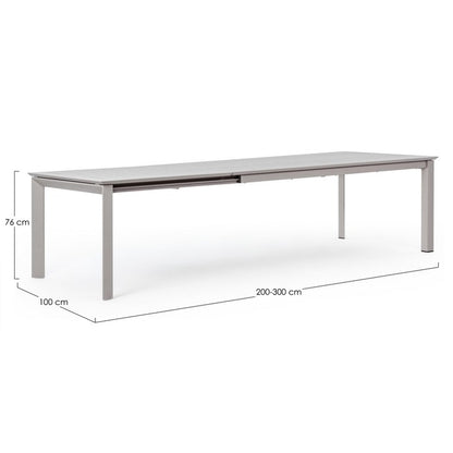 Tavolo allungabile da giardino in alluminio 200-300x110 cm - Konnor