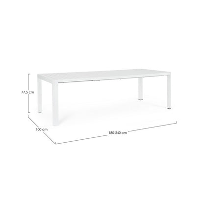 Tavolo allungabile da giardino in alluminio 180-240x100 cm - Kiplin