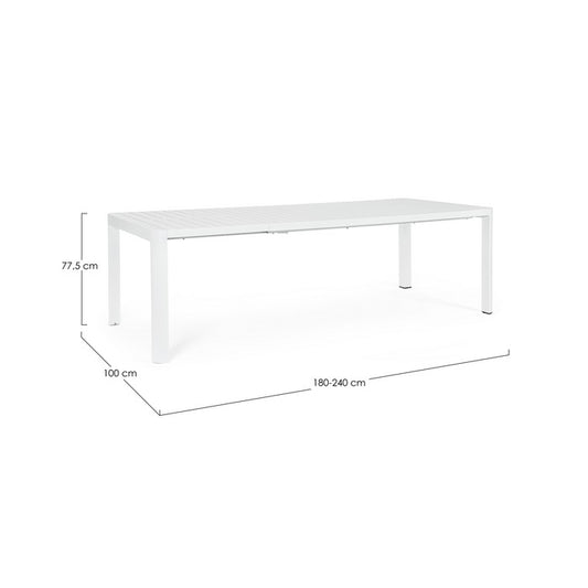Tavolo allungabile da giardino in alluminio 180-240x100 cm - Kiplin - BIZZOTTO - 64761715556730