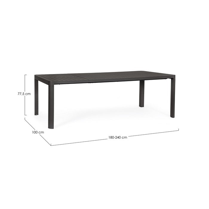 Tavolo allungabile da giardino in alluminio 180-240x100 cm - Kiplin - BIZZOTTO - 64761721586042