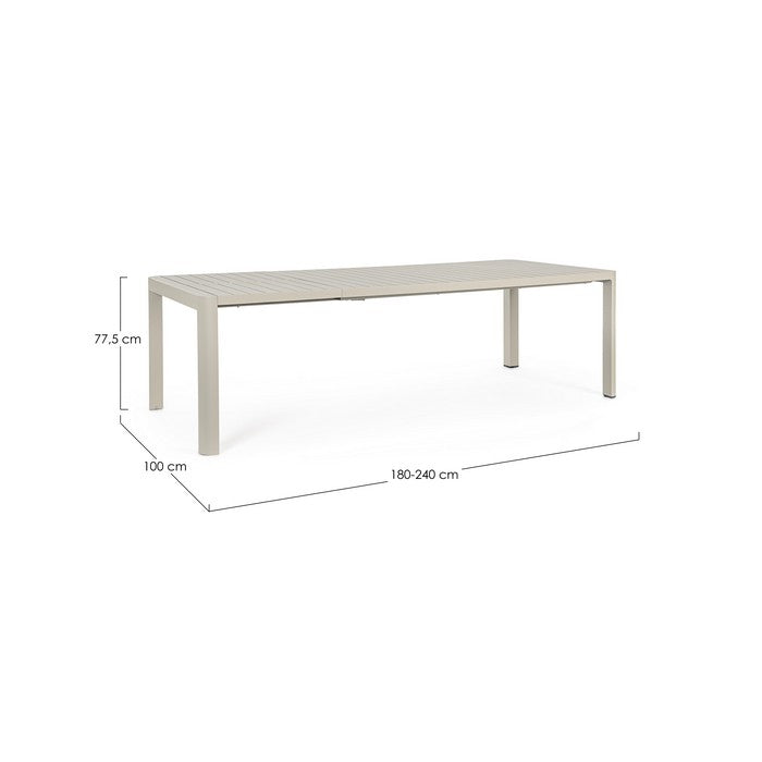 Tavolo allungabile da giardino in alluminio 180-240x100 cm - Kiplin - BIZZOTTO - 64761723912570