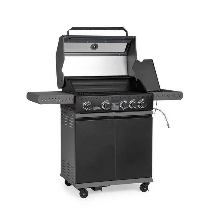 Barbecue a gas con 5 bruciatori con ruote - Aleandro
