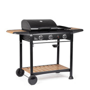 Barbecue a gas con 3 bruciatori con ruote - Loni