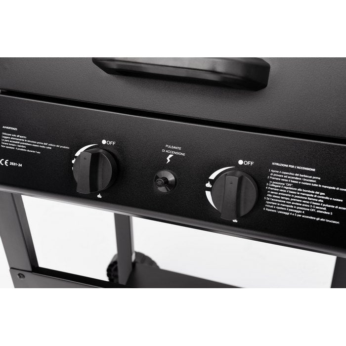 Barbecue a gas con 2 bruciatori con ruote - Louis