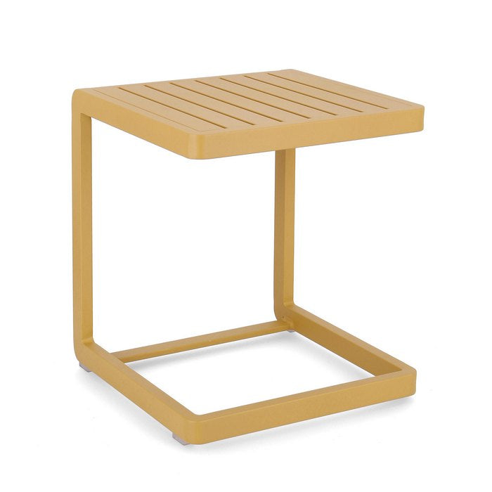 Tavolino da giardino in alluminio con piede laterale 40x40 cm - Konnor