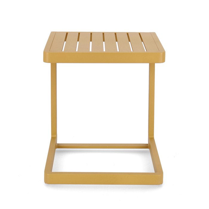 Tavolino da giardino in alluminio con piede laterale 40x40 cm - Konnor