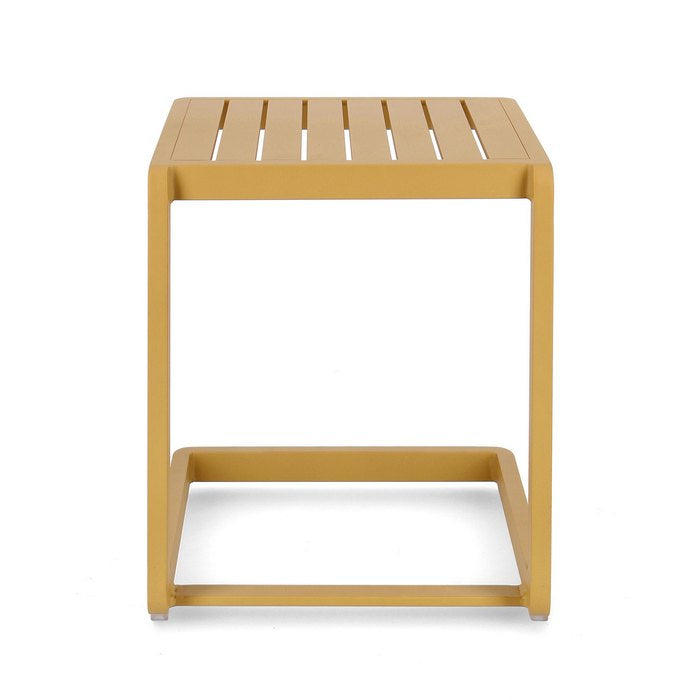 Tavolino da giardino in alluminio con piede laterale 40x40 cm - Konnor