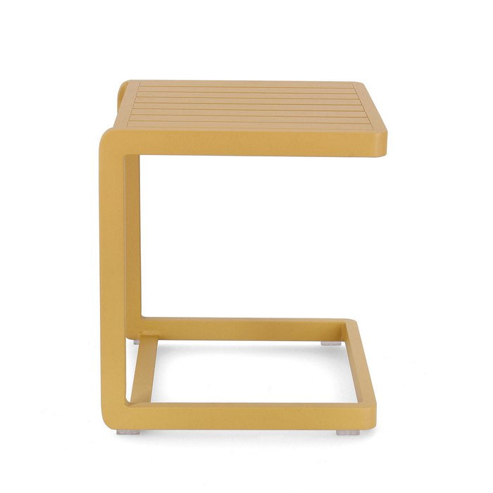 Tavolino da giardino in alluminio con piede laterale 40x40 cm - Konnor