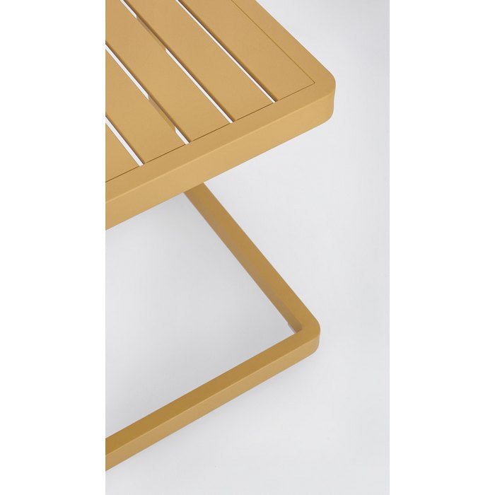 Tavolino da giardino in alluminio con piede laterale 40x40 cm - Konnor