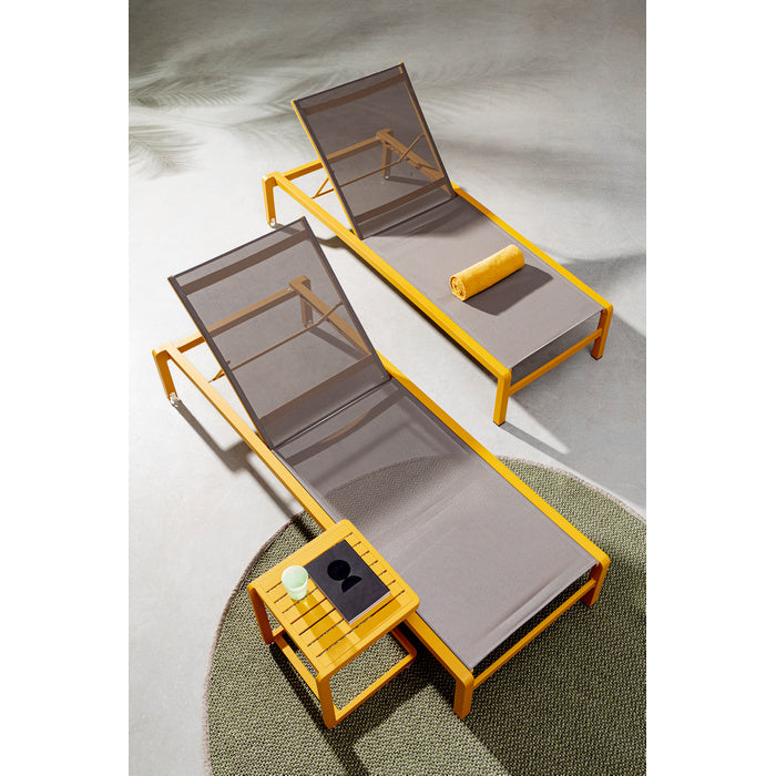 Tavolino da giardino in alluminio con piede laterale 40x40 cm - Konnor