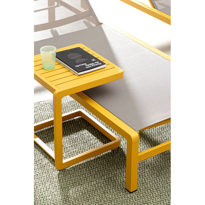 Tavolino da giardino in alluminio con piede laterale 40x40 cm - Konnor