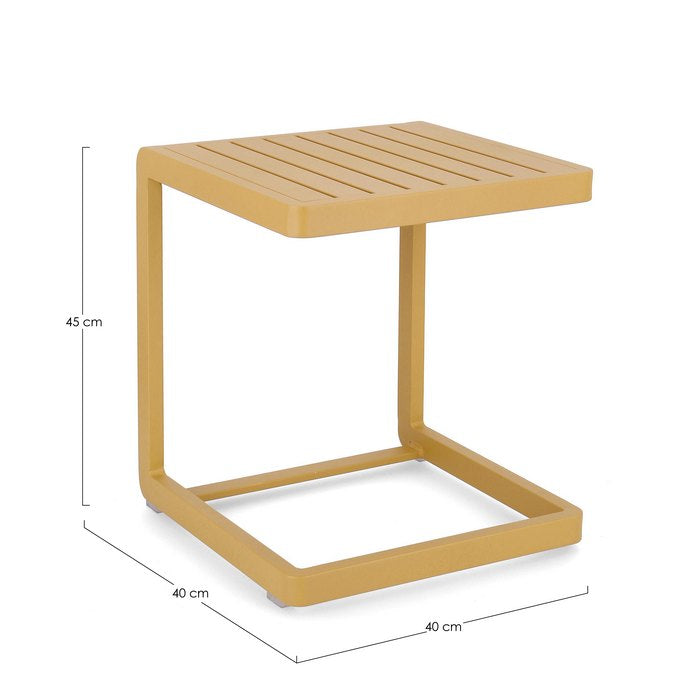 Tavolino da giardino in alluminio con piede laterale 40x40 cm - Konnor