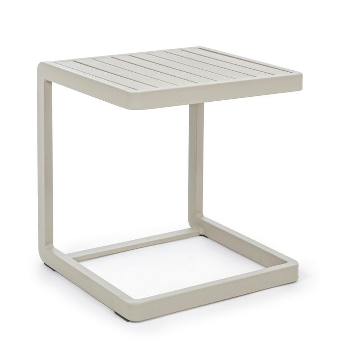 Tavolino da giardino in alluminio con piede laterale 40x40 cm - Konnor