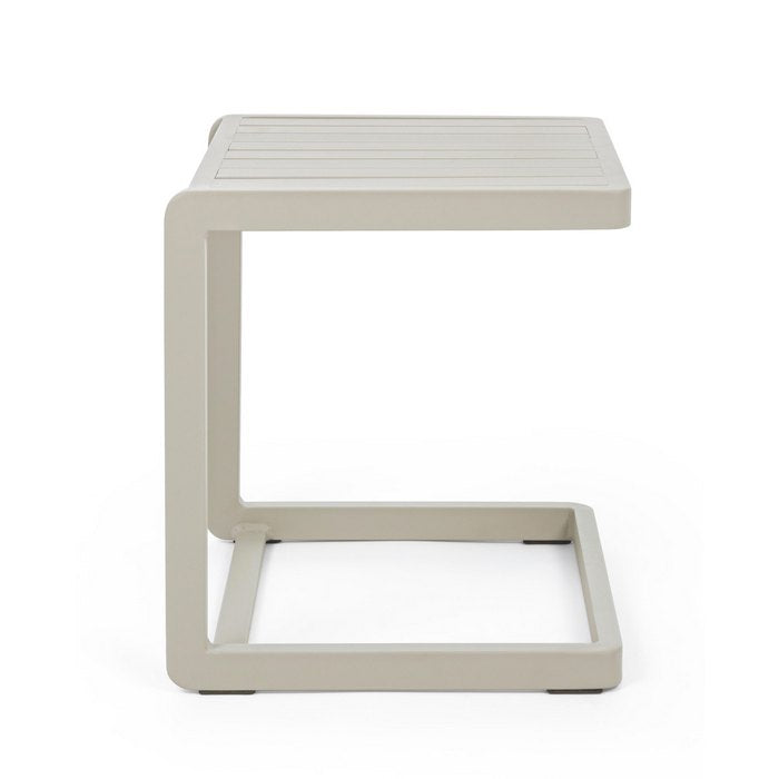 Tavolino da giardino in alluminio con piede laterale 40x40 cm - Konnor