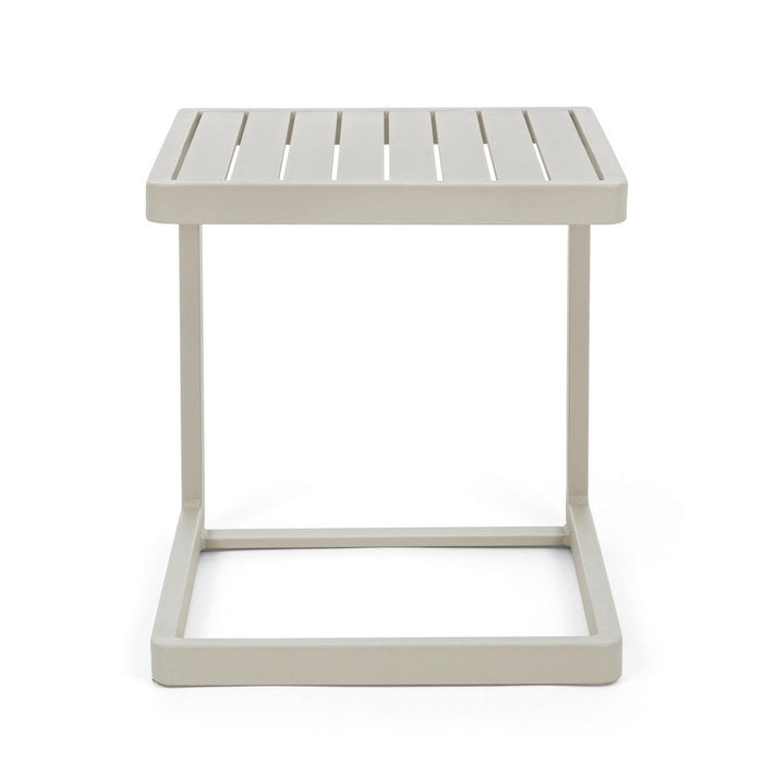Tavolino da giardino in alluminio con piede laterale 40x40 cm - Konnor