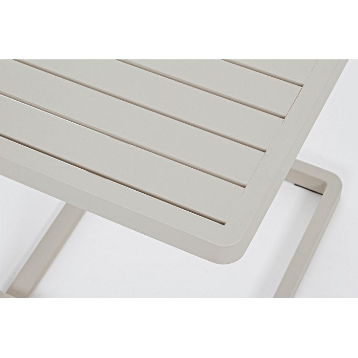 Tavolino da giardino in alluminio con piede laterale 40x40 cm - Konnor