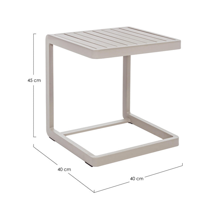 Tavolino da giardino in alluminio con piede laterale 40x40 cm - Konnor