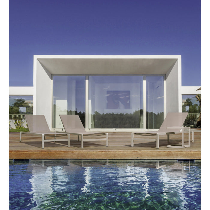 Tavolino da giardino in alluminio con piede laterale 40x40 cm - Konnor