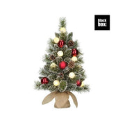 Alberello di natale con pigne, decorazioni e luci a LED 60 cm