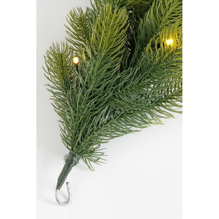 Ghirlanda verde in PE con LED bianco caldo 270 cm