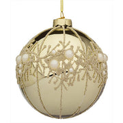 Palla di Natale in vetro con glitter e perline - Gem