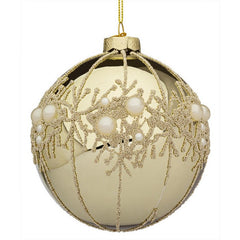 Palla di Natale in vetro con glitter e perline - Gem