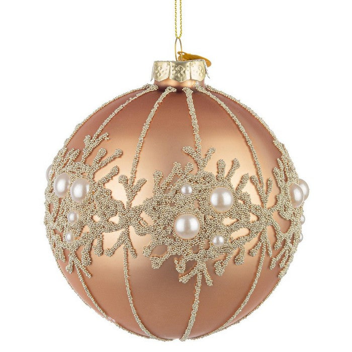 Palla di Natale in vetro con glitter e perline - Gem