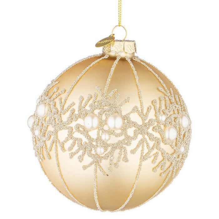 Palla di Natale in vetro con glitter e perline - Gem