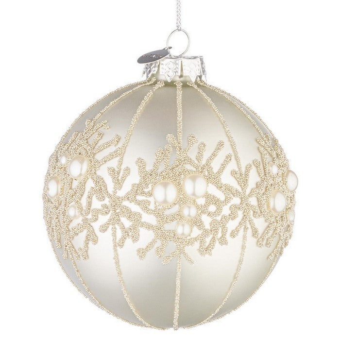 Palla di Natale in vetro con glitter e perline - Gem