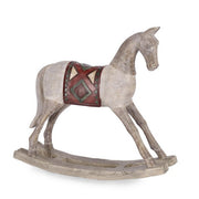 Cavallino a dondolo in resina per decorazione Natalizia 29 cm - Berwin