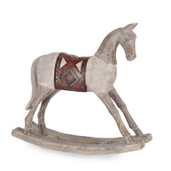 Cavallino a dondolo in resina per decorazione Natalizia 29 cm - Berwin