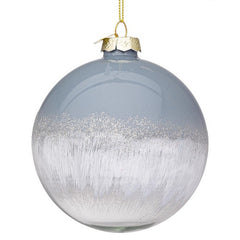 Palla di natale in vetro grigio e bianco - Elegance