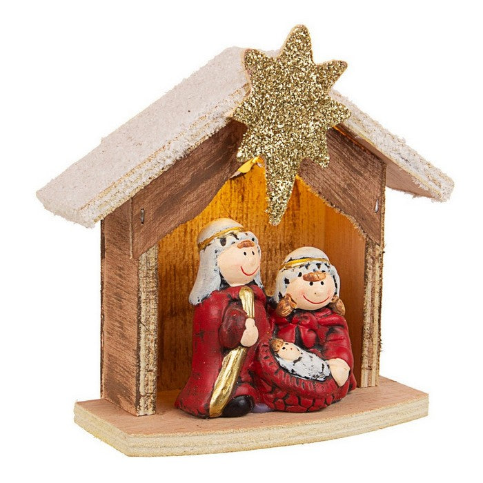 Natività in ceramica per decorazione natalizia con LED 15 cm - Nazareth