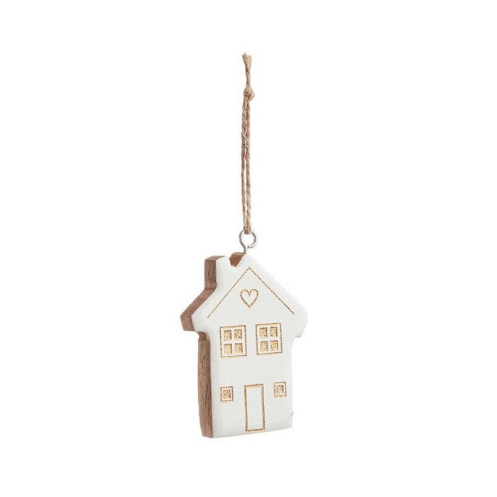 Pendaglio per decorazione natailizia in legno con casa - Grace