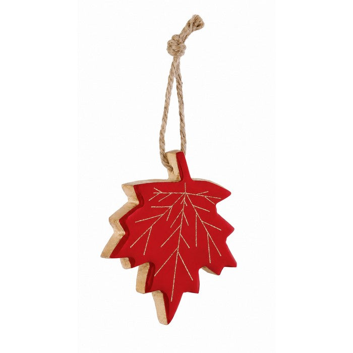 Pendaglio per decorazione in legno a forma foglia - Anders