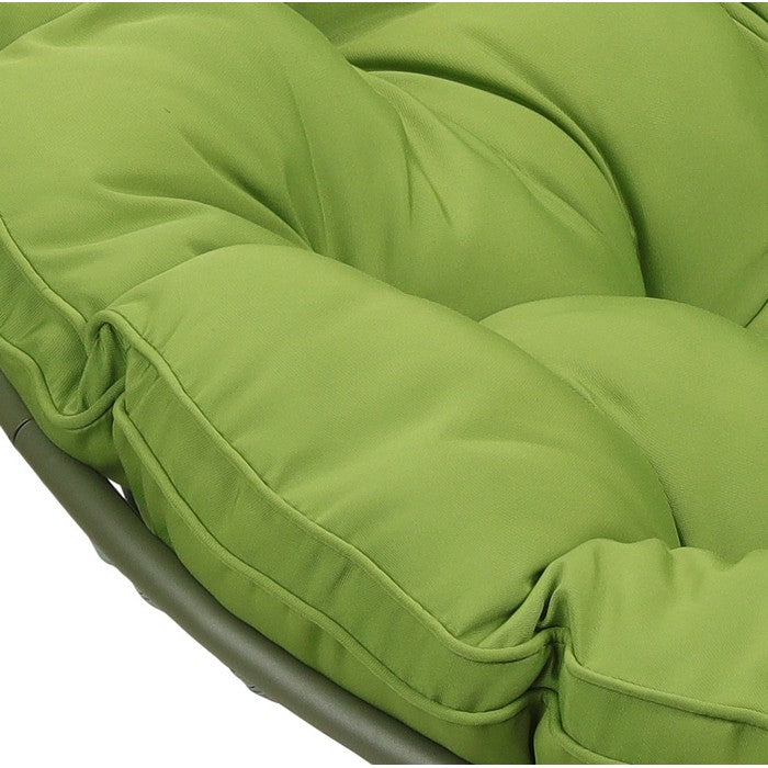 Poltrona relax rotonda da giardino con cuscino in metallo e vimini - Moon - BEST - 64582790021498