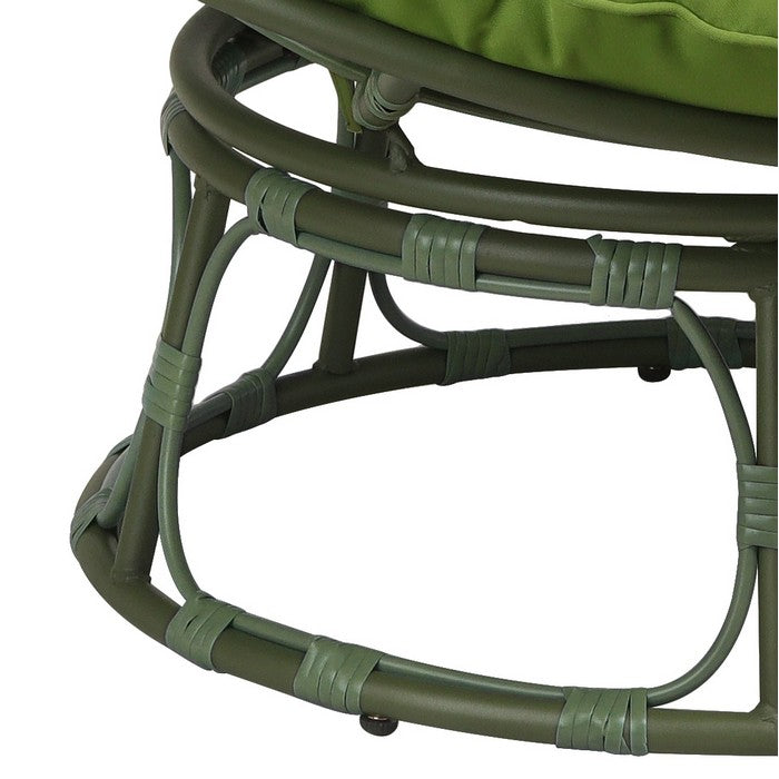Poltrona relax rotonda da giardino con cuscino in metallo e vimini - Moon - BEST - 64582790250874