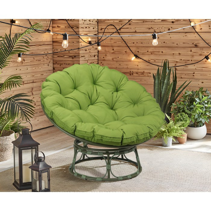 Poltrona relax rotonda da giardino con cuscino in metallo e vimini - Moon - BEST - 64582790709626