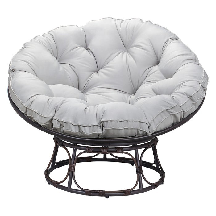 Poltrona relax rotonda da giardino con cuscino in metallo e vimini - Moon - BEST - 64582793068922