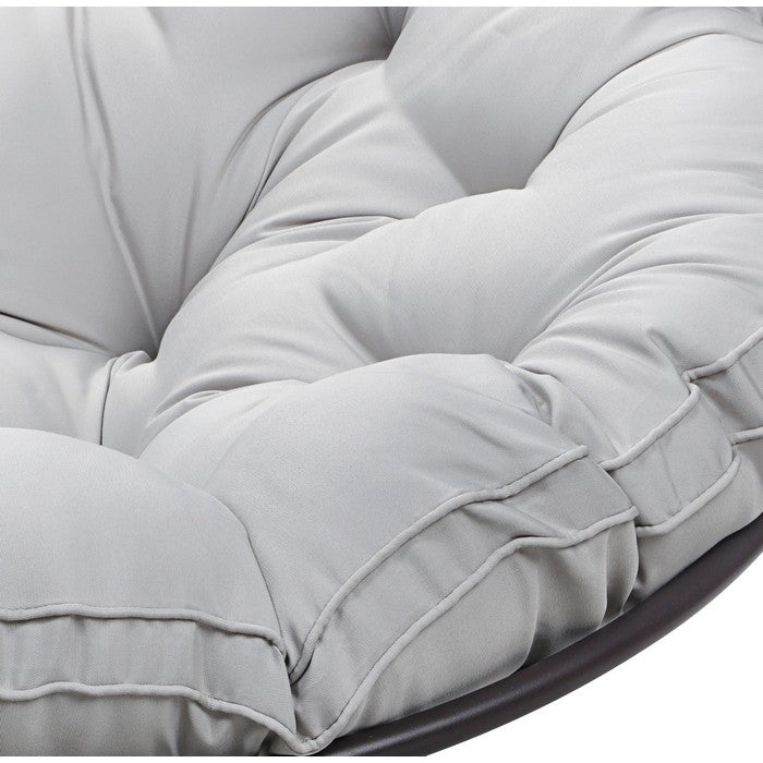 Poltrona relax rotonda da giardino con cuscino in metallo e vimini - Moon - BEST - 64582793789818