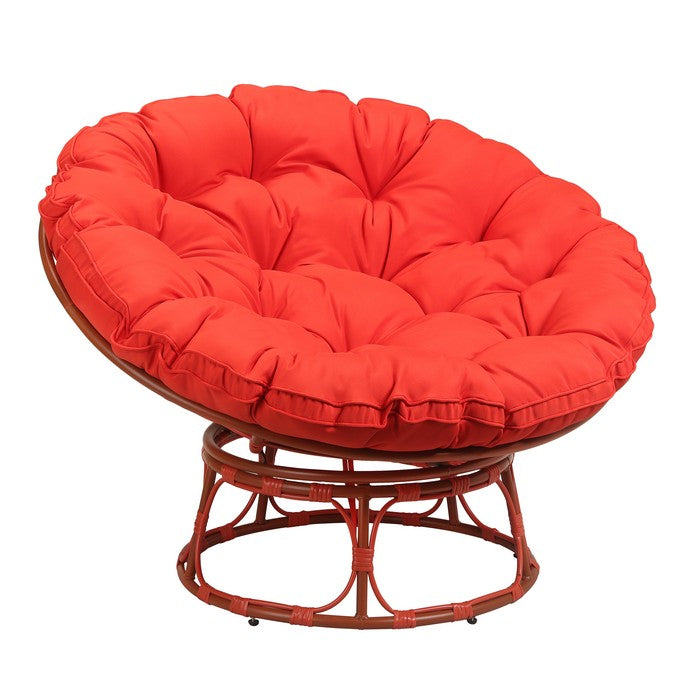 Poltrona relax rotonda da giardino con cuscino in metallo e vimini - Moon - BEST - 64582797361530
