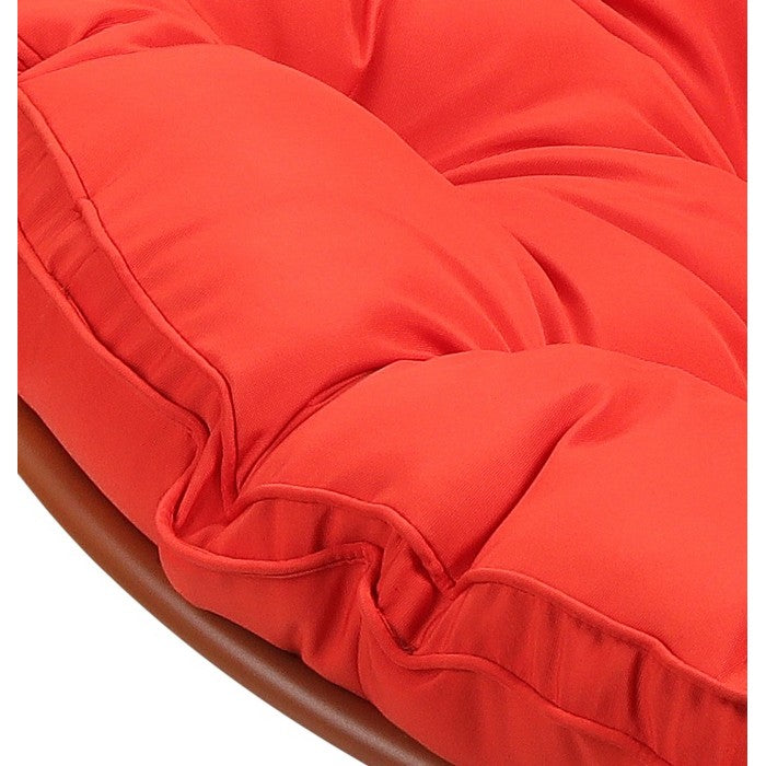 Poltrona relax rotonda da giardino con cuscino in metallo e vimini - Moon - BEST - 64582798770554